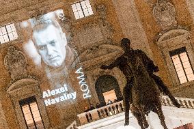 Torchlight Procession In Rome In Memory Alexei Navalny