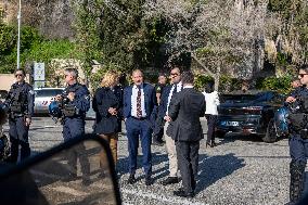 Jordan Bardela And Fabrice Leggeri Visit Border Post Between France And Italy - Menton