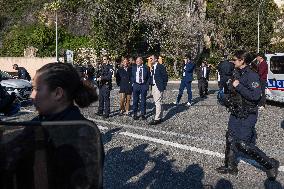 Jordan Bardela And Fabrice Leggeri Visit Border Post Between France And Italy - Menton