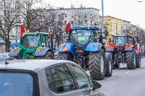 Farmers Block Roads In Gdansk, Poland