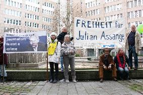 Protest Against Extradition Julian Assange In Duesseldorf