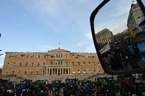 Greek Farmers Stage Tractor Protest In Athens