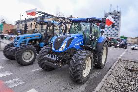 Farmers Block Roads In Gdansk, Poland