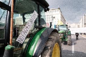 Greek Farmers Protest In Athens