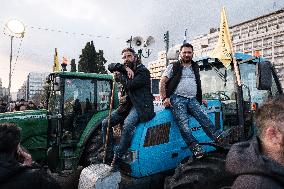 Greek Farmers Protest In Athens