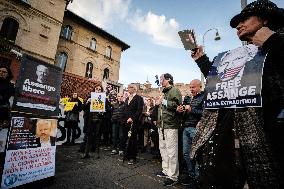 Demonstration Against The Extradition Of Julian Assange  In Front Of The English Embassy In Rome