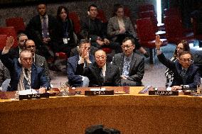 UN-SECURITY COUNCIL-HUMANITARIAN CEASE-FIRE IN GAZA-DRAFT RESOLUTION-CHINESE ENVOY