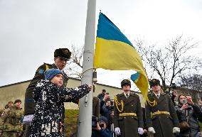 Flag of Revolution of Dignity activist killed 10 years ago raised in Lviv