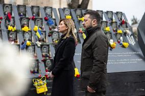 Zelensky Honors The Memory Of Heroes - Kyiv