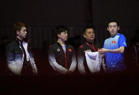(SP)SOUTH KOREA-BUSAN-TABLE TENNIS-WORLD TEAM CHAMPIONSHIPS FINALS-MEN-HKG VS AUT