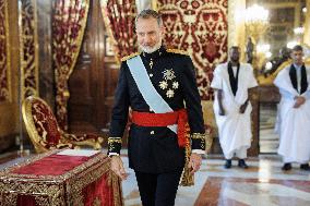 King Felipe Receives New Ambassadors Credentials - Madrid