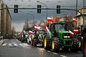 Nationwide Farmers' Protest In Krakow