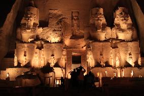 EGYPT-ASWAN-GREAT TEMPLE OF ABU SIMBEL-ILLUMINATION