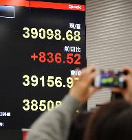 Nikkei index closes at all-time high