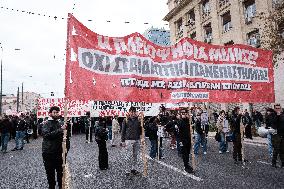 Protest Against The Non-state Universities In Athens