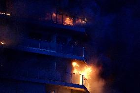 14-Story Building On Fire - Valencia