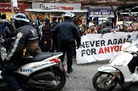 Demonstration Against American Israel Public Affairs Committee In New York City