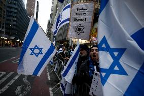 Demonstration Against American Israel Public Affairs Committee In New York City