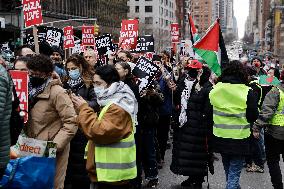 Demonstration Against American Israel Public Affairs Committee In New York City