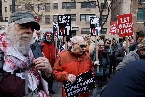 Demonstration Against American Israel Public Affairs Committee In New York City