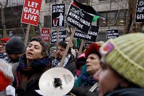 Demonstration Against American Israel Public Affairs Committee In New York City