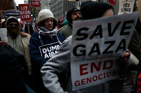 Demonstration Against American Israel Public Affairs Committee In New York City