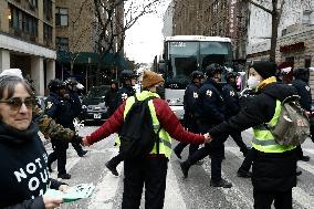 Demonstration Against American Israel Public Affairs Committee In New York City