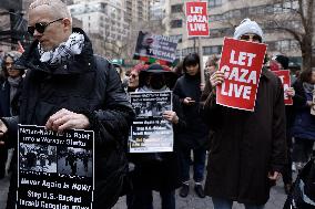 Demonstration Against American Israel Public Affairs Committee In New York City