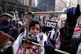 Demonstration Against American Israel Public Affairs Committee In New York City