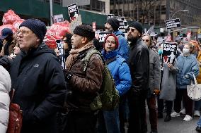 Demonstration Against American Israel Public Affairs Committee In New York City