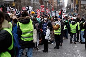 Demonstration Against American Israel Public Affairs Committee In New York City