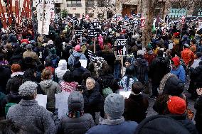 Demonstration Against American Israel Public Affairs Committee In New York City