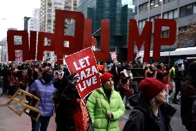 Demonstration Against American Israel Public Affairs Committee In New York City