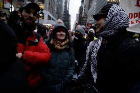 Demonstration Against American Israel Public Affairs Committee In New York City