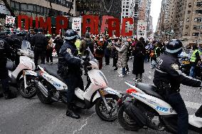 Demonstration Against American Israel Public Affairs Committee In New York City