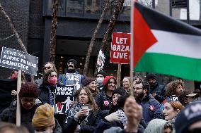 Demonstration Against American Israel Public Affairs Committee In New York City