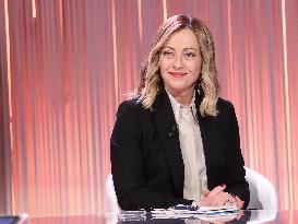 Giorgia Meloni Appears On TV Show - Rome