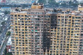A Fire Broke Out in A Residential Area in Nanjing