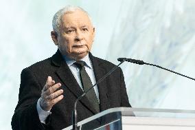 Press Conference Of PiS President Jaroslaw Kaczynski