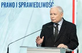 Press Conference Of PiS President Jaroslaw Kaczynski