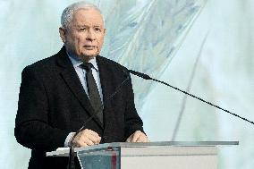 Press Conference Of PiS President Jaroslaw Kaczynski