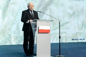 Press Conference Of PiS President Jaroslaw Kaczynski