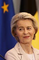 Ursula Von Der Leyen And Alexander De Croo Visit Warasw