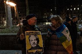 Torchlight Procession For Peace In The Middle East And Ukraine.