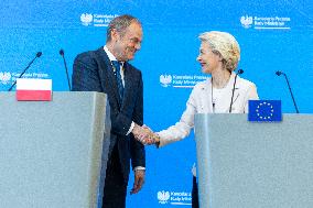 Alexander De Croo - Ursula Von Der Leyen - Donald Tusk Meeting In Poland