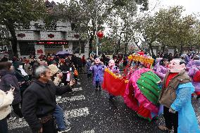 Chinese Celebrate Lantern Festival in Zixing