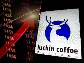 Illustration Luckin Coffee China Annual Sales Exceed Starbucks