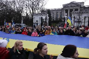 Demonstration In Poland On The Anniversary Of Russian Invasion In Ukraine