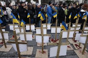 Demonstration In Poland On The Anniversary Of Russian Invasion In Ukraine