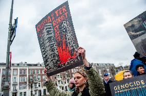 Two Years Of War In Ukraine Demonstration Held In Amsterdam.